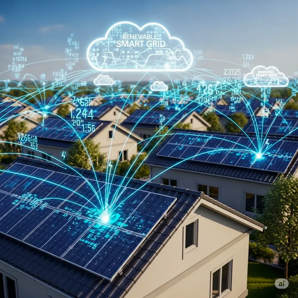 Smart grid with solar power smart technology for stable and sustainable power systems 1