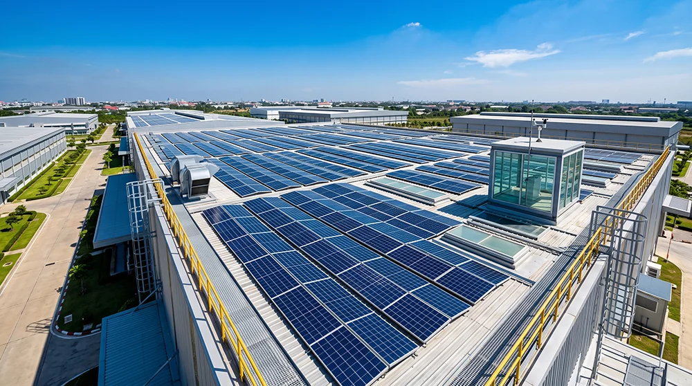 Textile factory solar power integration